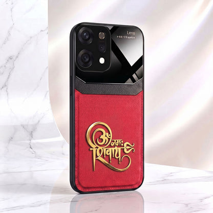 Oppo Reno 14 5G Om Namah Shivay 3D Gold Metal Leather Back Case