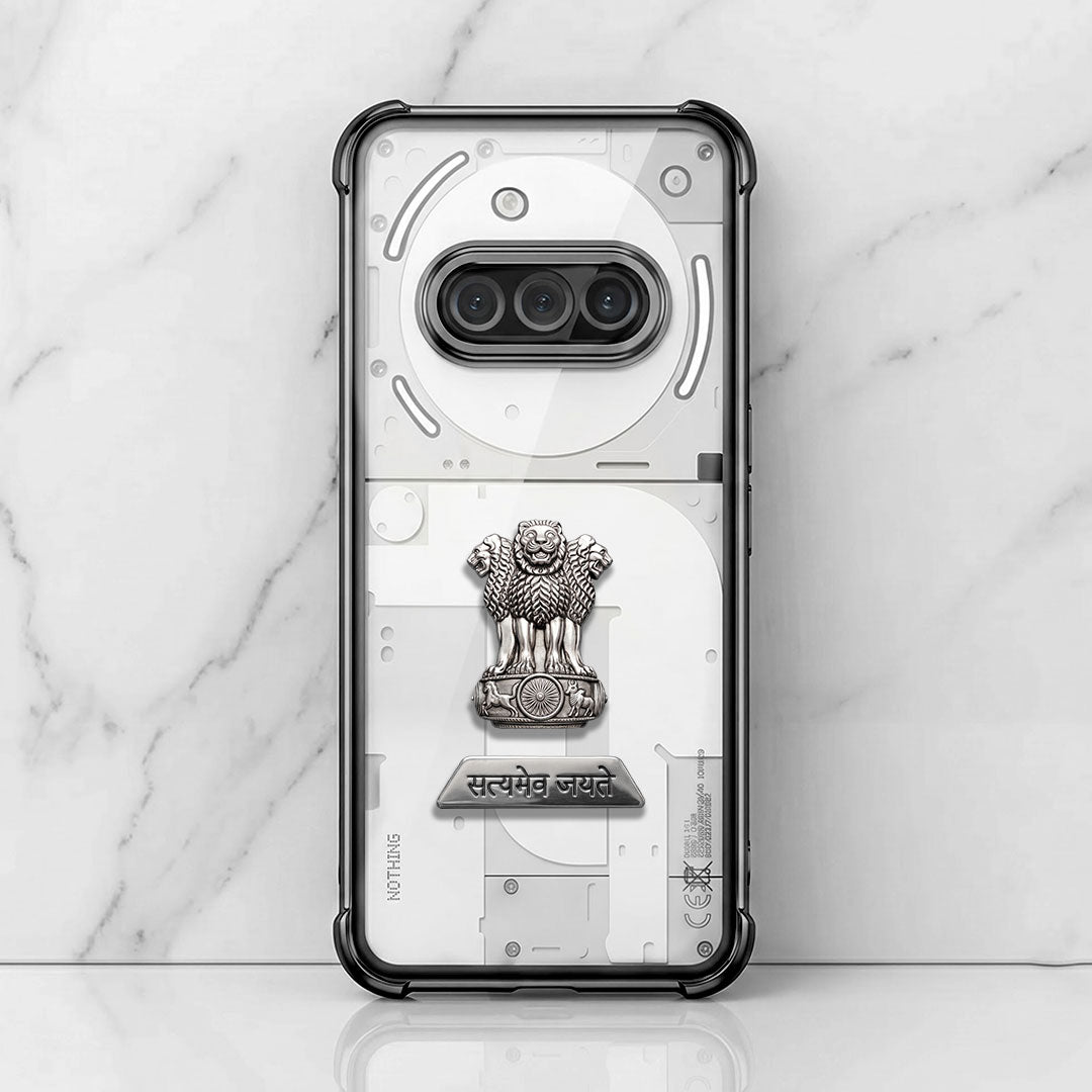 Nothing Phone 3a 5G Satyamev Jayate 2-in-1 Emblem Transparent Shockproof Airbag Case