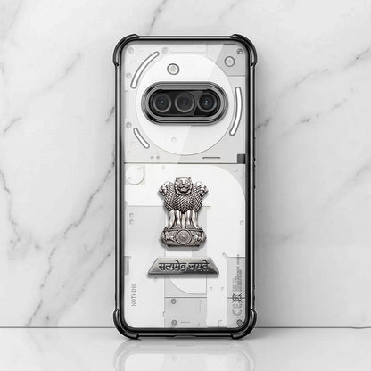 Nothing Phone 3a 5G Satyamev Jayate 2-in-1 Emblem Transparent Shockproof Airbag Case