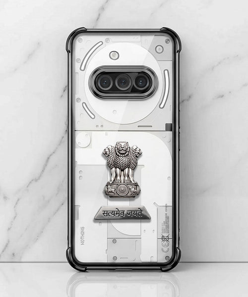 Nothing Phone 3a 5G Satyamev Jayate 2-in-1 Emblem Transparent Shockproof Airbag Case