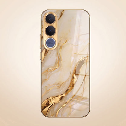 Vivo V70 FE 5G Marvel Texture Gold Electroplated Glass Phone Back Case