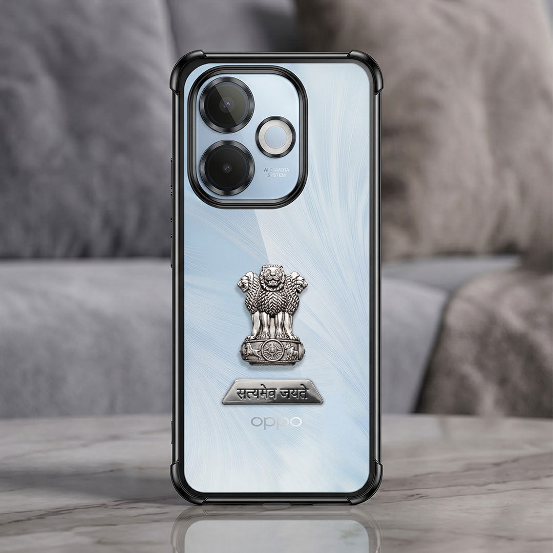 Oppo A5 Pro 5G Satyamev Jayate 2-in-1 Emblem Transparent Shockproof Airbag Case