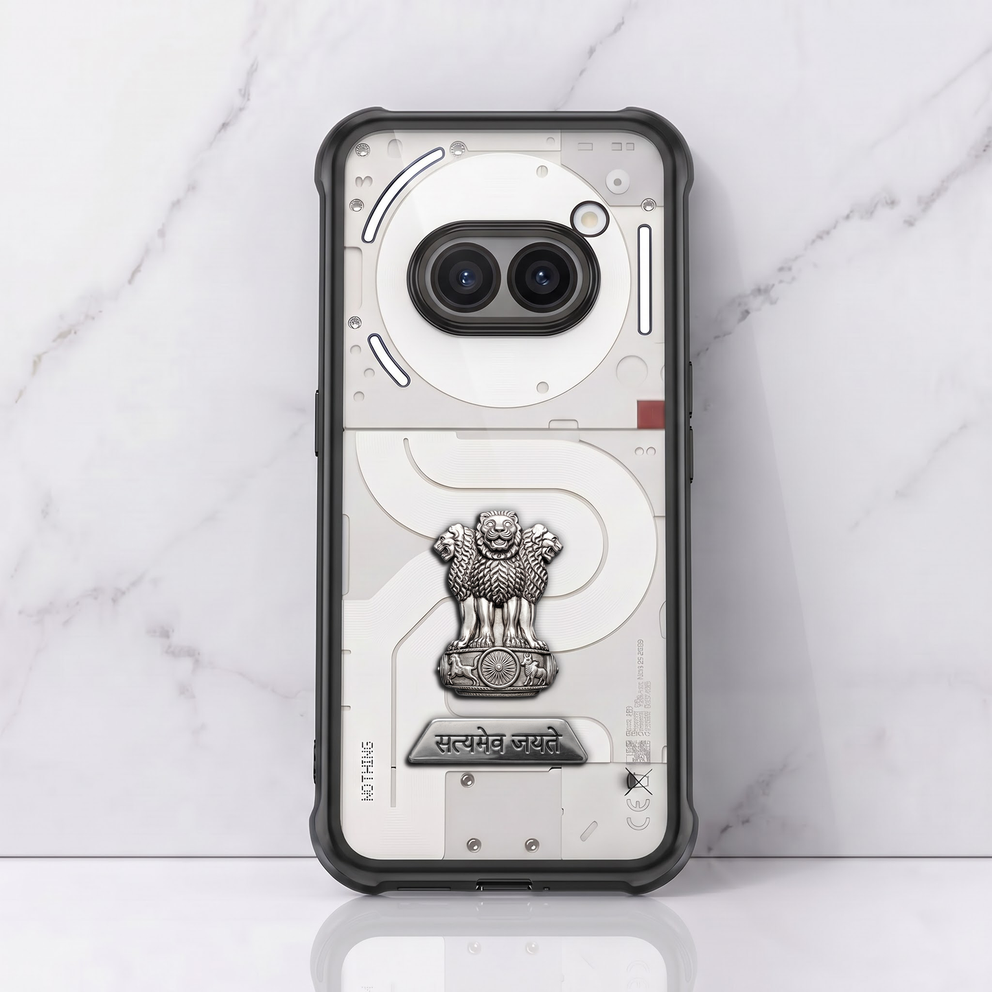 Nothing Phone 2a 5G Satyamev Jayate 2-in-1 Emblem Transparent Shockproof Airbag Case