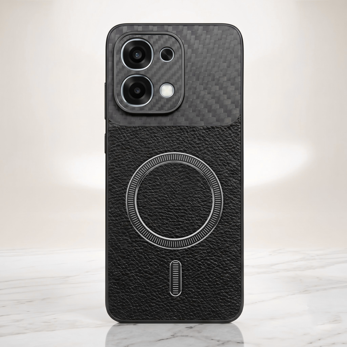 Oppo F31 5G Carbon Fiber Leather Hybrid MagSafe Magnetic Case