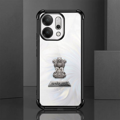 Oppo Reno 14 5G Satyamev Jayate 2-in-1 Emblem Transparent Shockproof Airbag Case