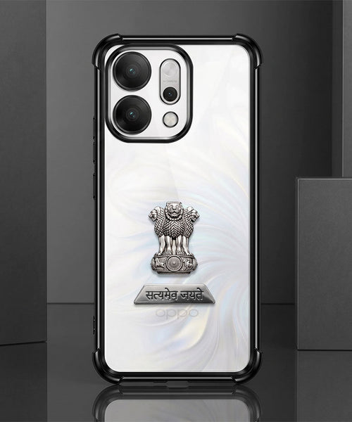 Oppo Reno 14 5G Satyamev Jayate 2-in-1 Emblem Transparent Shockproof Airbag Case