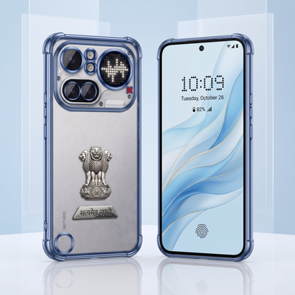Nothing Phone 4a Pro 5G Satyamev Jayate 2-in-1 Emblem Transparent Shockproof Airbag Case