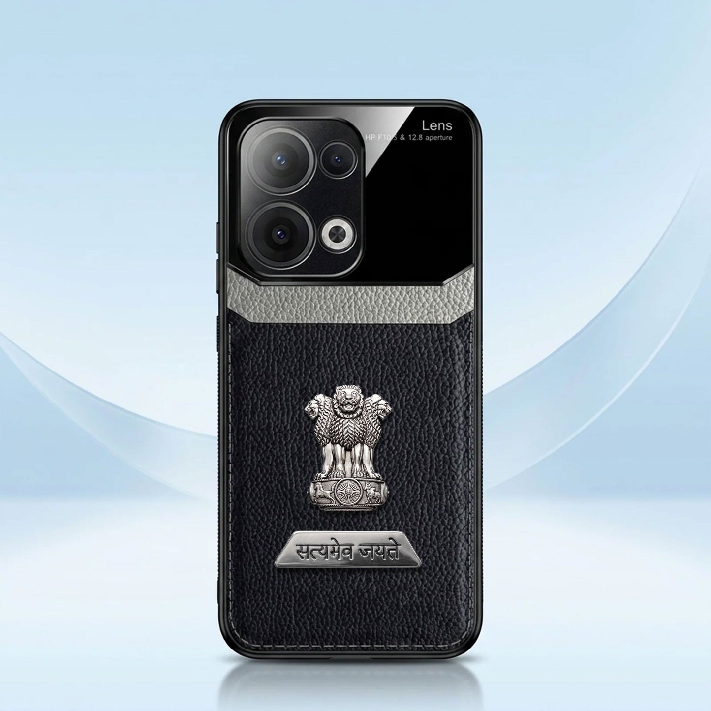 Oppo Reno 13 5G Satyamev Jayate 2-in-1 Emblem Leather Lens Protective Back Case