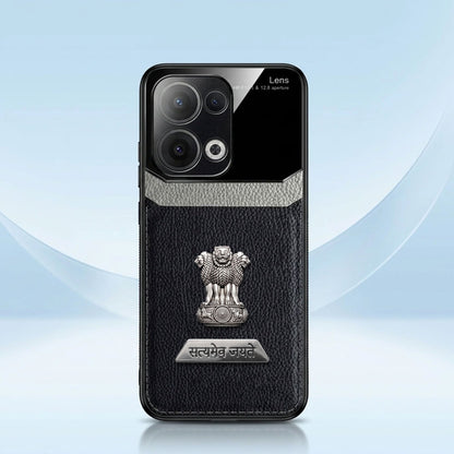 Oppo Reno 13 5G Satyamev Jayate 2-in-1 Emblem Leather Lens Protective Back Case