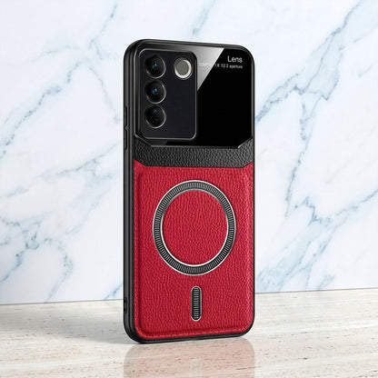 Vivo V27 5G Premium Magsafe Magnetic Leather Lens Protective Case
