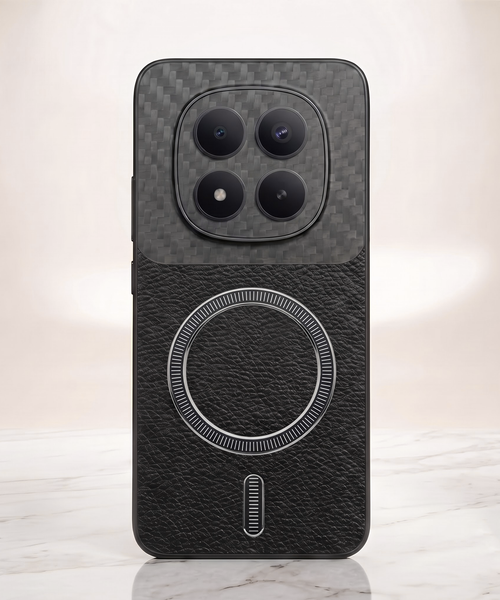 Redmi Note 15 Pro+ 5G Carbon Fiber Leather Hybrid MagSafe Magnetic Case