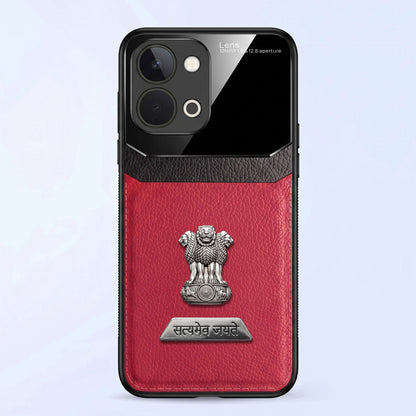 Vivo T5x 5G Satyamev Jayate 2-in-1 Emblem Leather Lens Protective Back Case