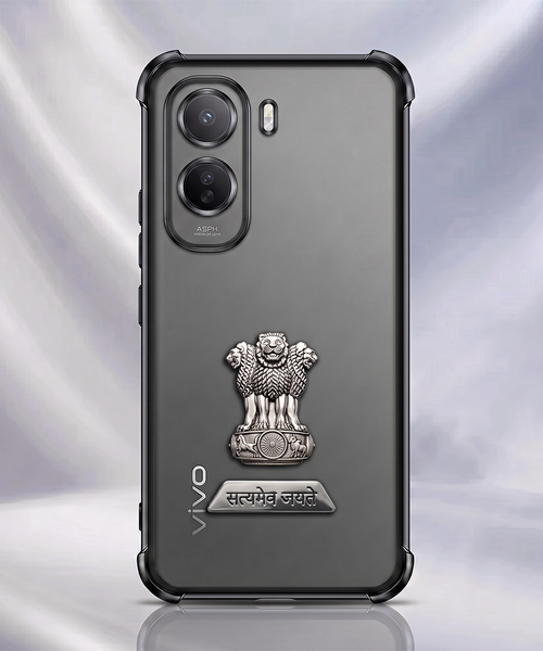 Vivo T5 Pro 5G Satyamev Jayate 2-in-1 Emblem Transparent Shockproof Airbag Case