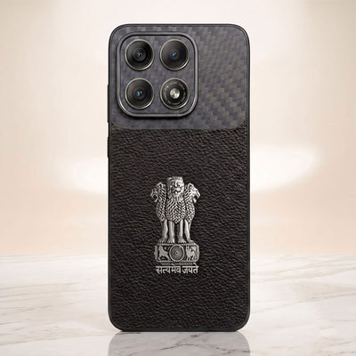 Motorola Edge 70 Pro 5g Satyamev Jayate Carbon Fiber Leather Hybrid Phone Case