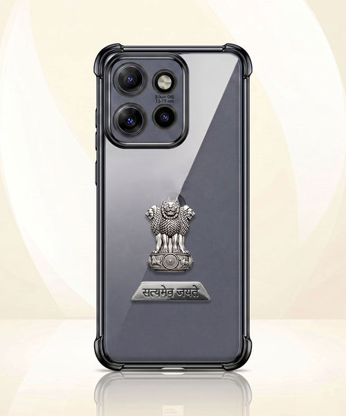 Motorola Edge 50 5G Satyamev Jayate 2-in-1 Emblem Transparent Shockproof Airbag Case