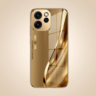 Oppo Reno 15 Pro Mini 5G Luxury Infinity Energy Gold Electroplated Glass Phone Case