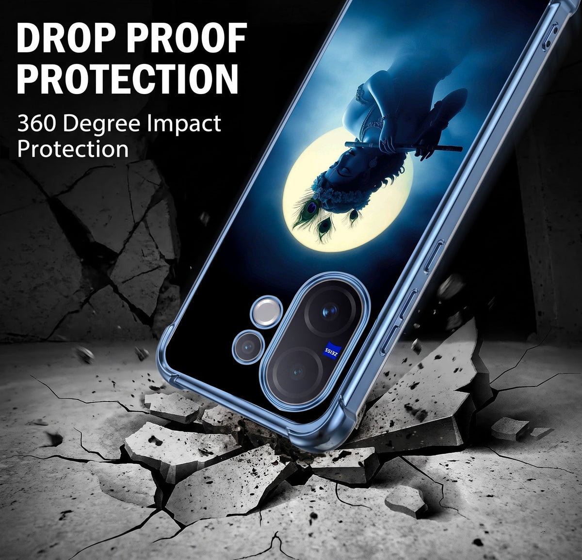 Vivo V60 5G Midnight Krishna Airbags Printed Back Case