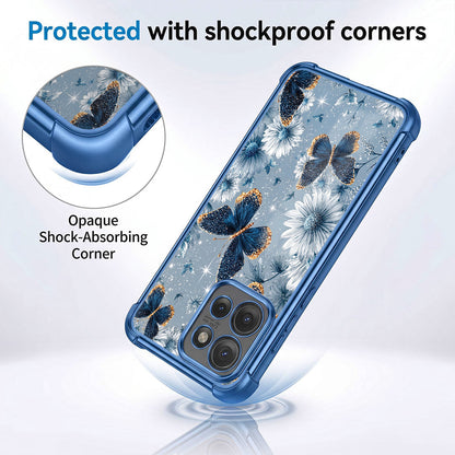 Motorola Edge 50 5G Blue Butterfly Floral Airbags Printed Back Case