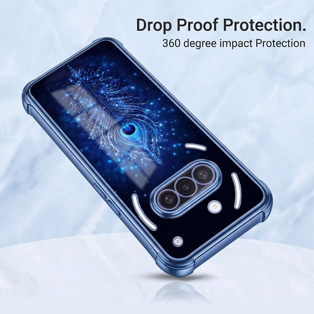 Nothing Phone 3a 5G Premium Peacock Feather Airbags Printed Back Case