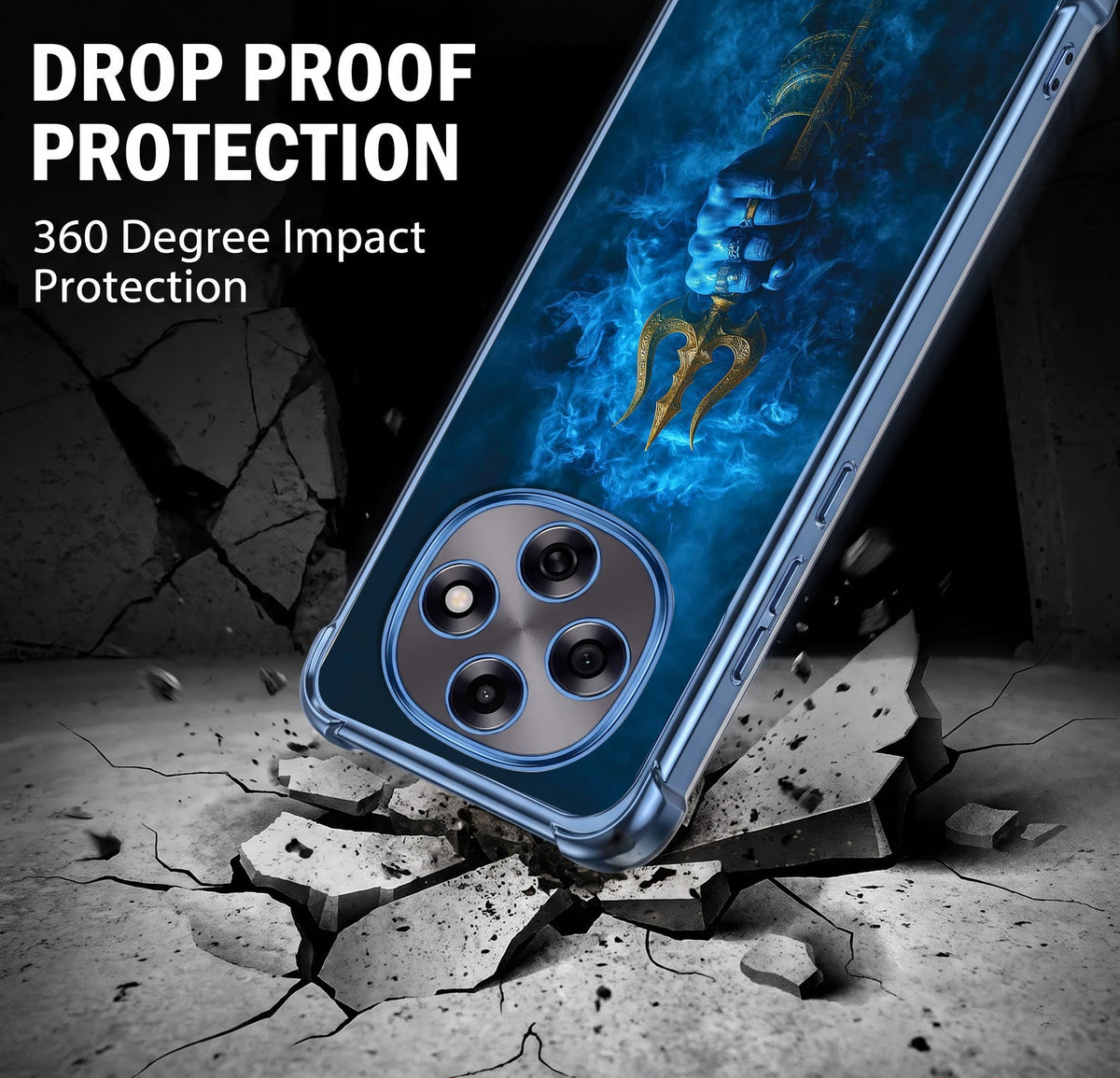 Oppo F31 Pro 5G Premium Golden Trishul Airbags Printed Back Case