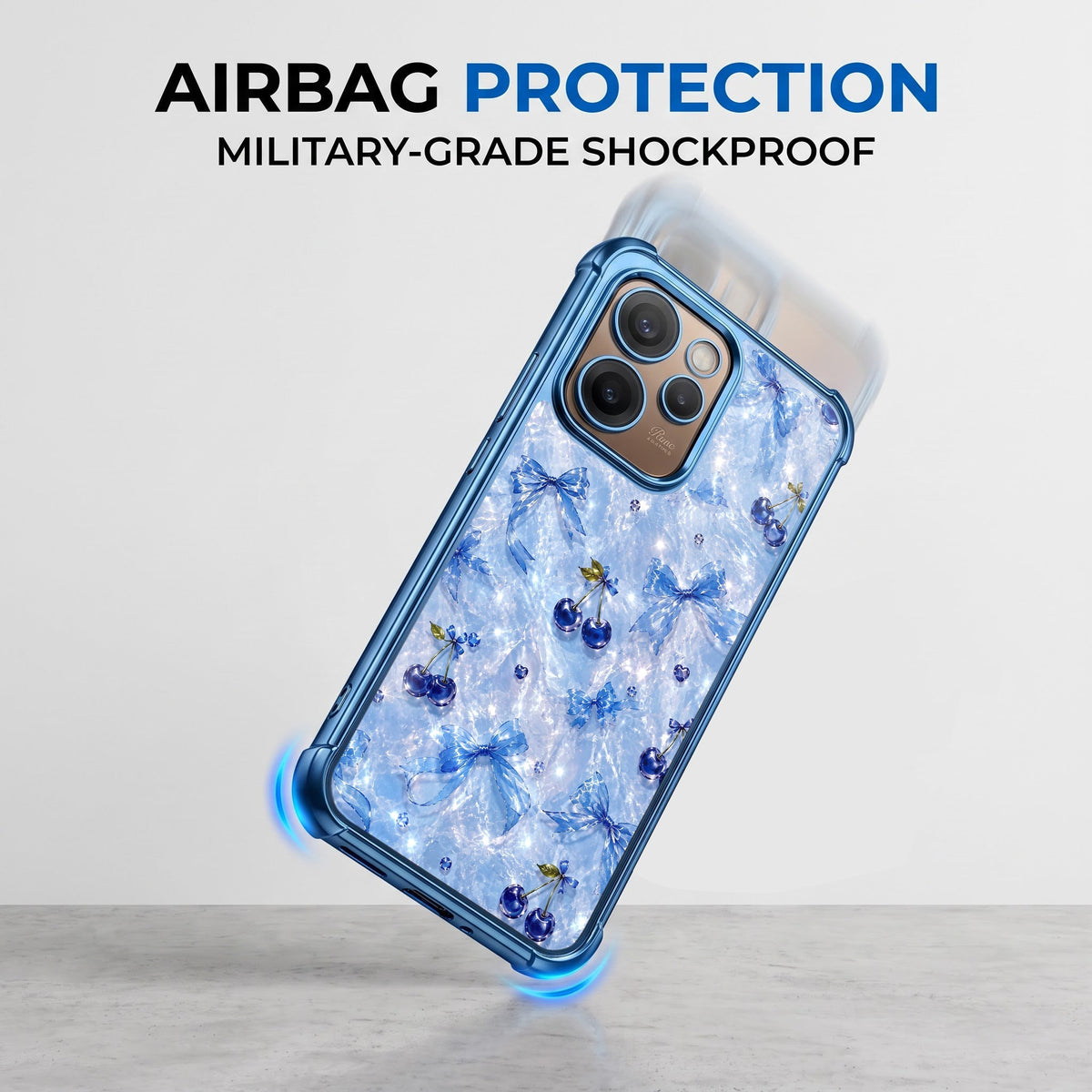 Oppo Reno 15 Pro Mini 5G Blue Cherry Airbags Printed Back Case