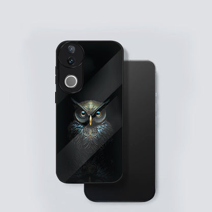 Vivo V50 5G Premium Acrylic Shockproof Glass Back Case (Midnight Owl)