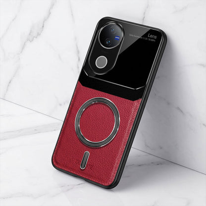 Vivo V50 5G Premium Magsafe Magnetic Leather Lens Protective Case