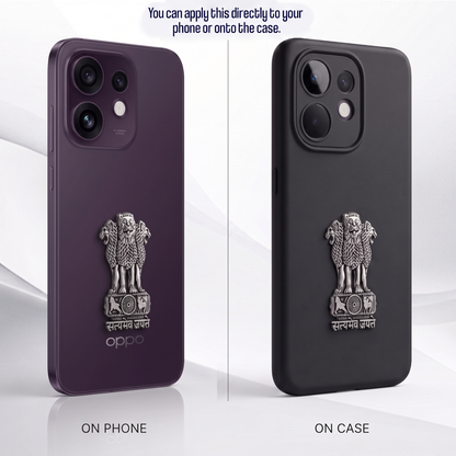 Oppo Reno 16 5G Compatible Satyamev Jayate 3D Metal Emblem Sticker