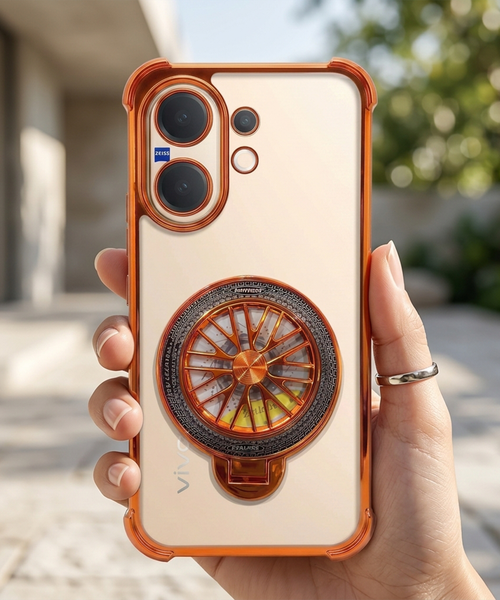 Vivo V60 5G Stress Buster Wheel Rotating Airbag Cosmic Orange Case