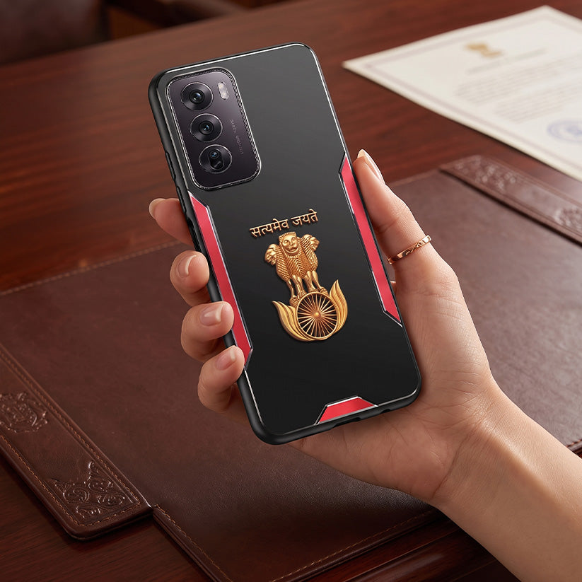 Oppo Reno 12 Pro 5G Satyamev Jayate 3D Metal Aluminium Back Case