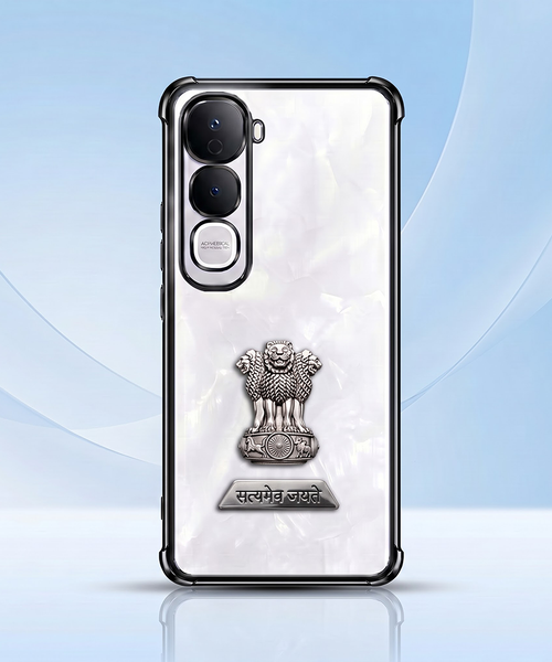 Vivo Y400 Pro 5G Satyamev Jayate 2-in-1 Emblem Transparent Shockproof Airbag Case