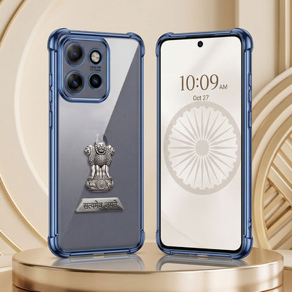 Motorola Edge 50 5G Satyamev Jayate 2-in-1 Emblem Transparent Shockproof Airbag Case