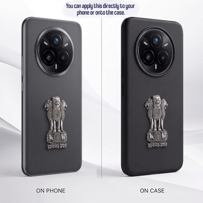 Realme 14 Pro+ 5G Compatible Satyamev Jayate 3D Metal Emblem Sticker