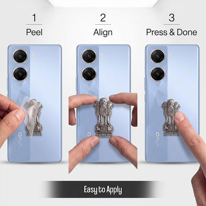 Vivo V29e 5G Compatible Satyamev Jayate 3D Metal Emblem Sticker