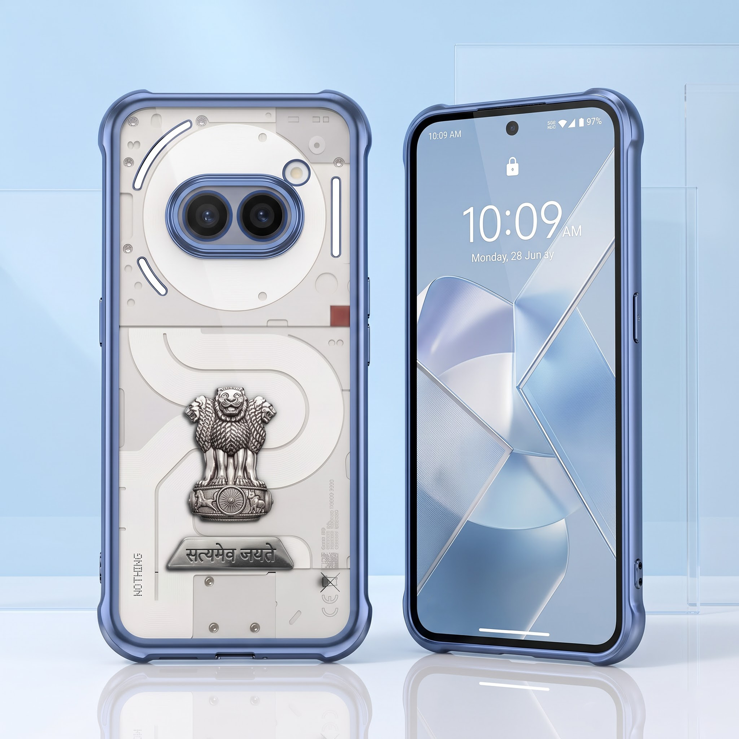 Nothing Phone 2a 5G Satyamev Jayate 2-in-1 Emblem Transparent Shockproof Airbag Case