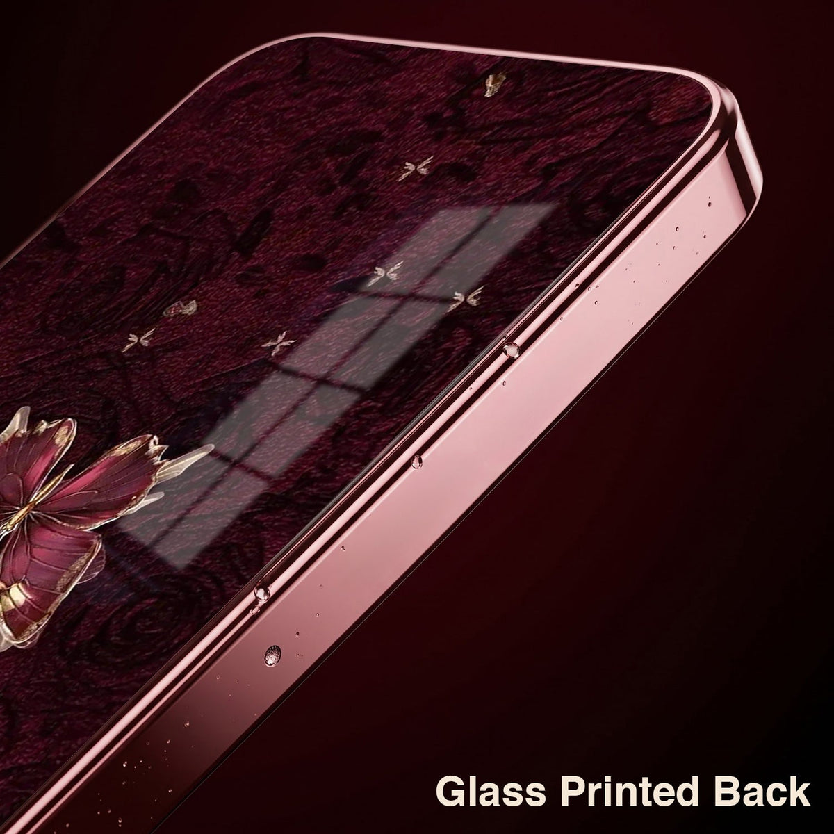 Samsung Galaxy A36 5G Butterfly Burgundy Electroplated Glass Back Case