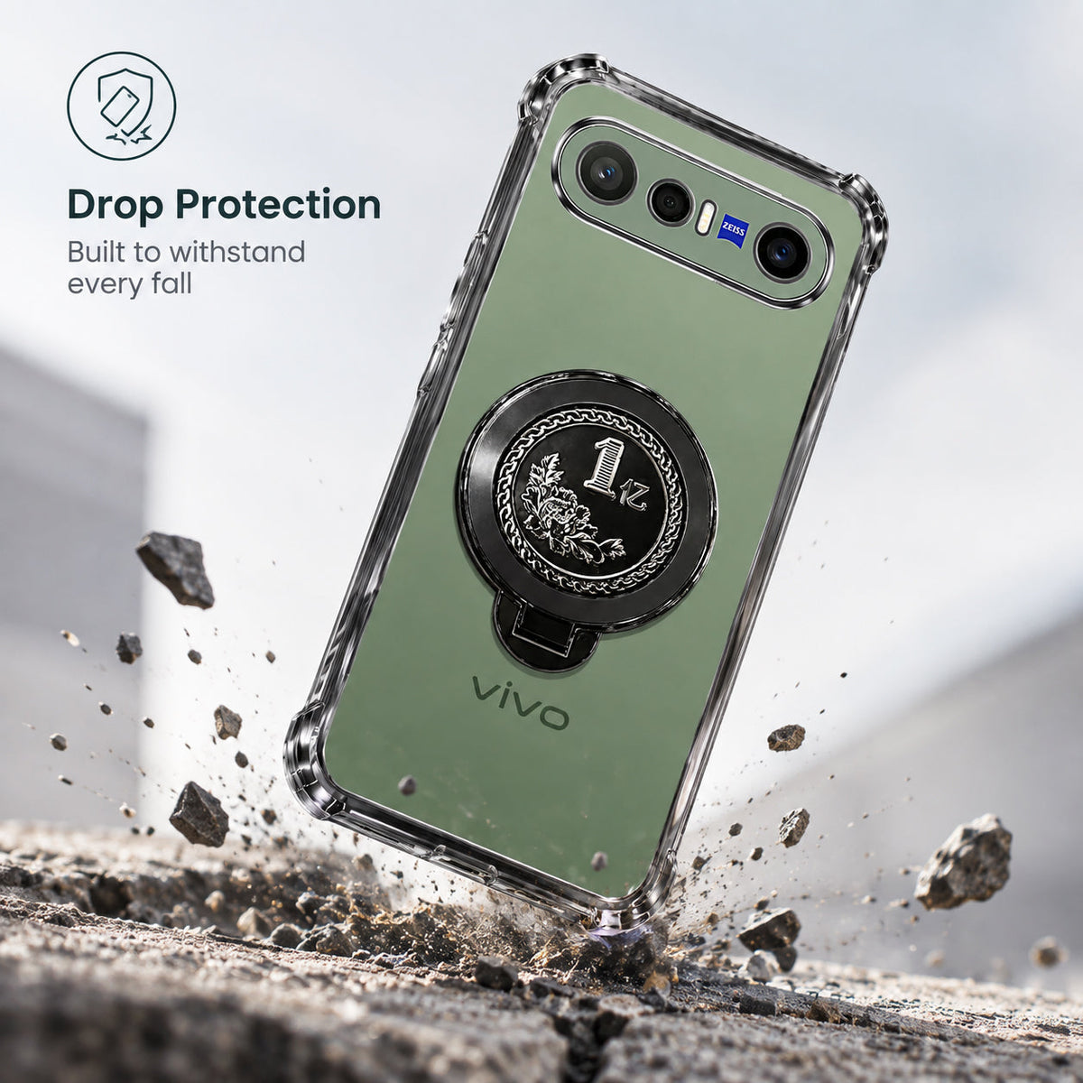 Vivo X300 FE 5G Premium Billion Wheel Rotating Shockproof Airbags Case