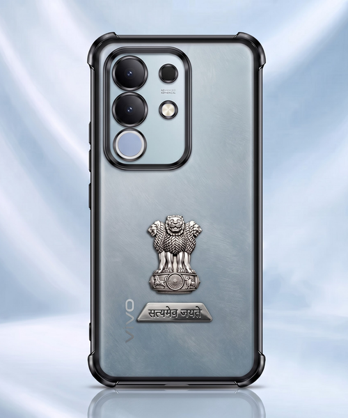 Vivo T4x 5G Satyamev Jayate 2-in-1 Emblem Transparent Shockproof Airbag Case