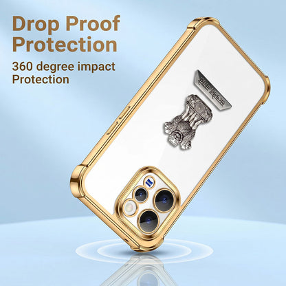 Vivo V70 5G Satyamev Jayate 2-in-1 Emblem Transparent Shockproof Airbag Case