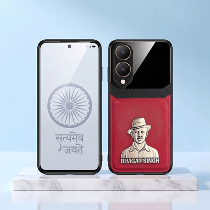 Vivo Y28 5G Shaheed Bhagat Singh 3D Metal Leather Back Case