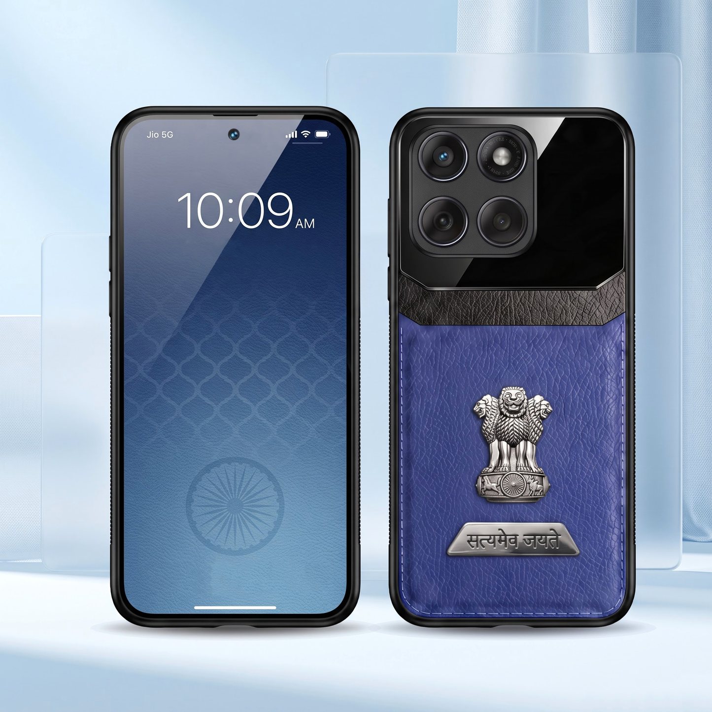 Motorola Edge 60 Fusion 5G Satyamev Jayate 2-in-1 Emblem Leather Lens Protective Back Case