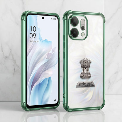 Oppo Reno 14 5G Satyamev Jayate 2-in-1 Emblem Transparent Shockproof Airbag Case