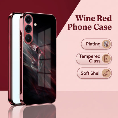 Samsung Galaxy A36 5G Crimson Spider Burgundy Electroplated Glass Back Case