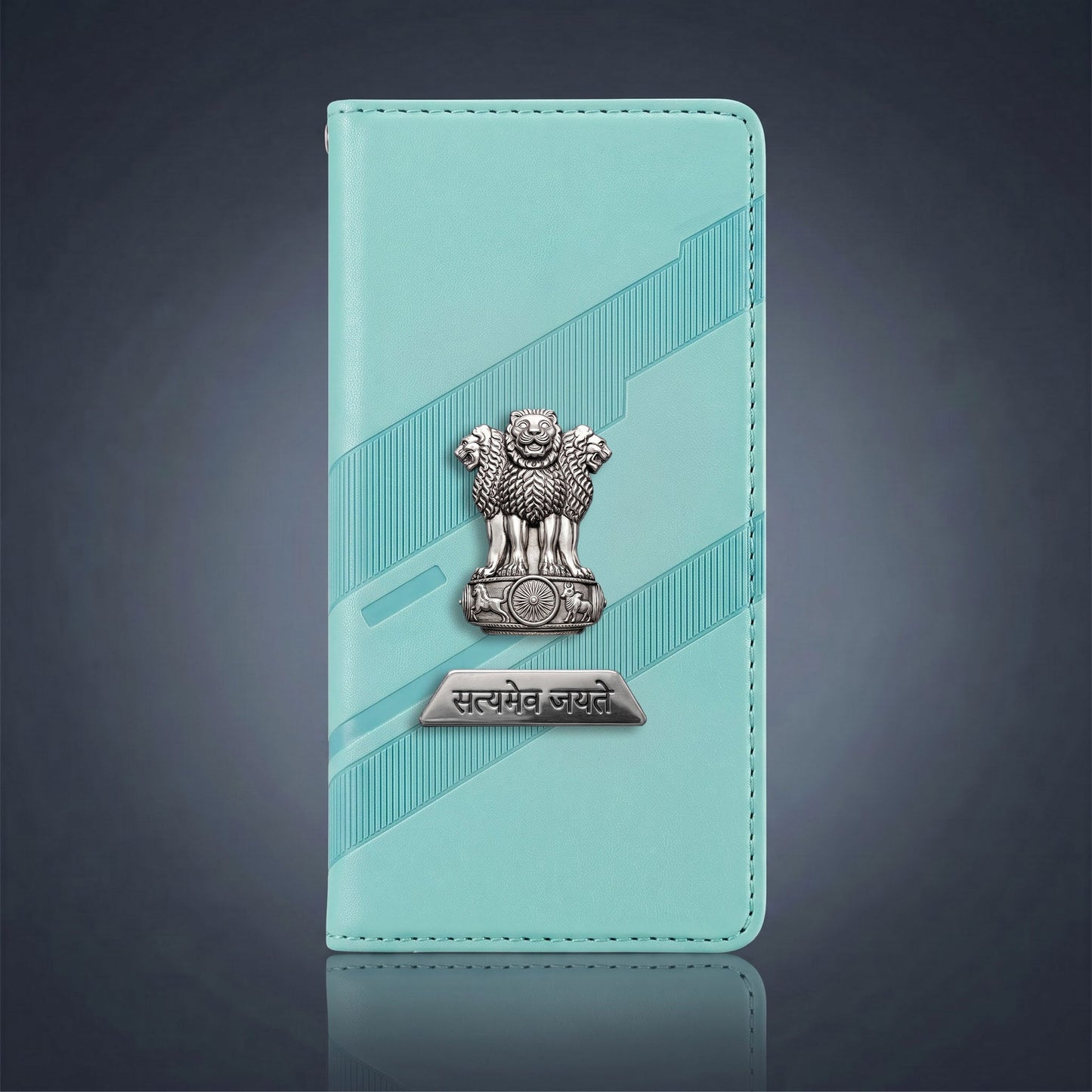 Oppo F29 Pro 5G Metal Satyamev Jayate 2-in-1 Emblem Magnetic Flip Wallet Case