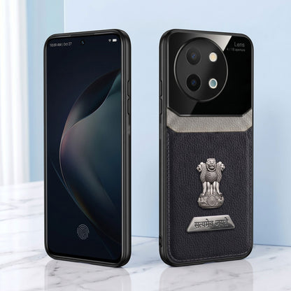 Vivo Y58 5G Satyamev Jayate 2-in-1 Emblem Leather Lens Protective Back Case
