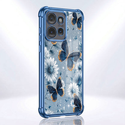 Motorola Edge 50 5G Blue Butterfly Floral Airbags Printed Back Case