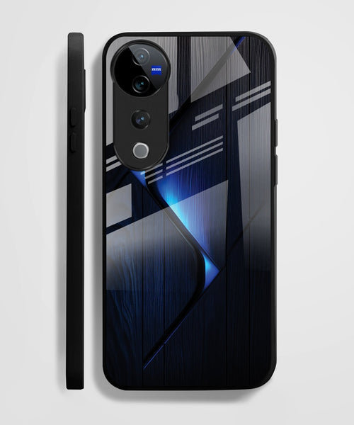 Vivo V40 Pro 5G Premium Acrylic Shockproof Glass Back Case (Blue Gradient)