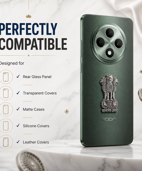 Oppo F27 5G Compatible Satyamev Jayate 3D Metal Emblem Sticker