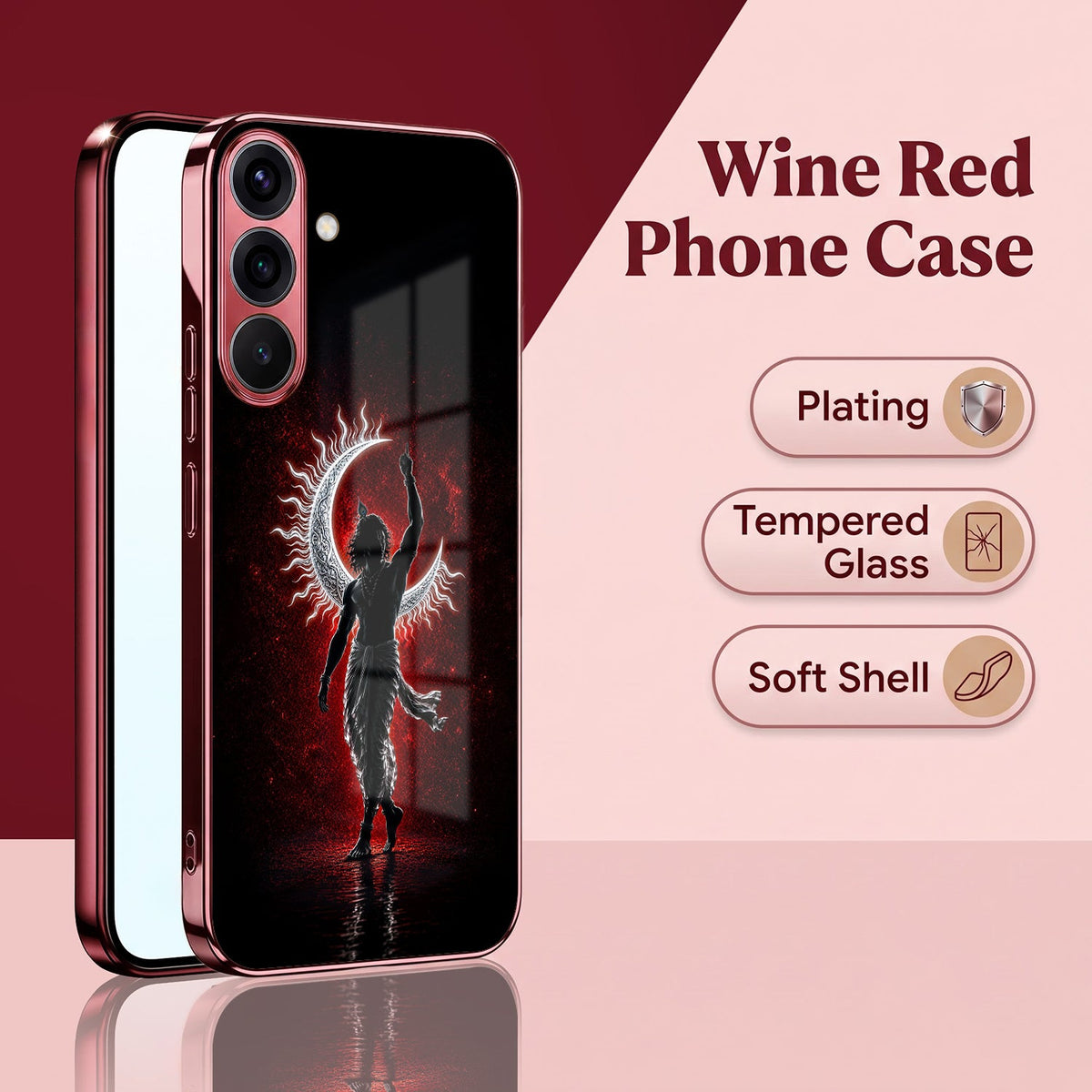 Samsung Galaxy A36 5G Crimson Divine Burgundy Electroplated Glass Back Case