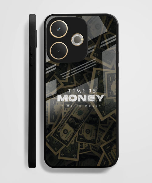 Oppo A5 Pro 5G Premium Acrylic Shockproof Glass Back Case (Time is Money )